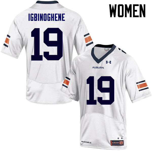 Women Auburn Tigers #19 Noah Igbinoghene College Football Jerseys Sale-White